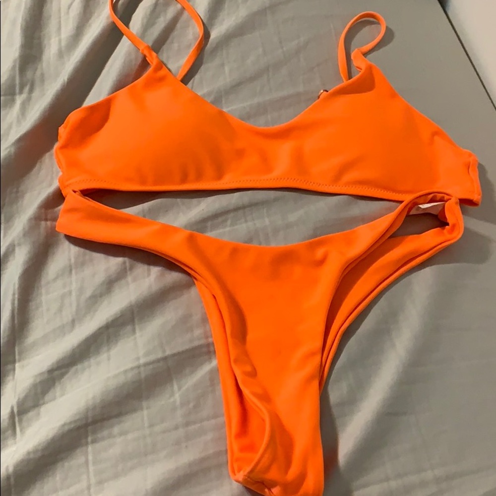 bright orange zaful bikini, size medium.